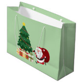 Armenian Happy New Year Cute Santa Gift Bag ラージペーパーバッグ (正面アングル)