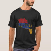 Armenian Map and Flag Souvenir   Distressed Armeni Tシャツ (正面)