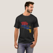 Armenian Map and Flag Souvenir Distressed Armeni Tシャツ (正面フル)