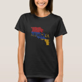 Armenian Map and Flag Souvenir  Distressed Armenia Tシャツ (正面)