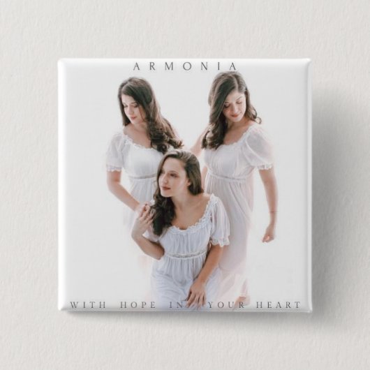 Armonia 「希望を持ってハート」ピン 缶バッジ (正面)