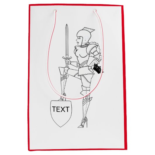 Armor Divaのスーツをパーソナライズ中抱き枕 ミディアムペーパーバッグ (正面)