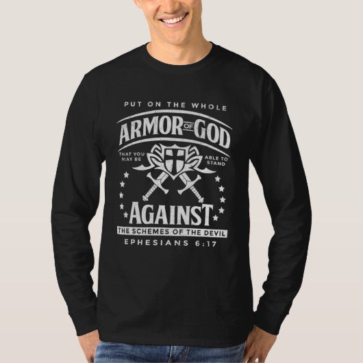 Armor Of God Ephesians 617 Bible Verse Christian Tシャツ (正面)