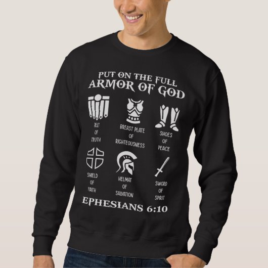 Armor of God Ephesians 6 Christian Pastor Bible Ve スウェットシャツ (正面)