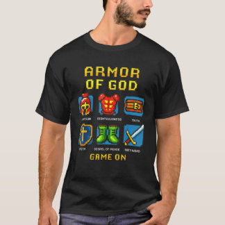 Armor of God Pixel Faith Christian Video Game Game Tシャツ