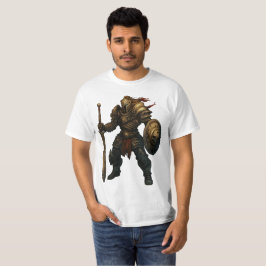 Armored Knight with Sword and Skull Shield Tシャツ