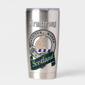 Armstrong Clan Badge & Tartan 保温保冷タンブラー (正面)