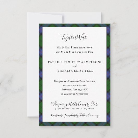 Armstrong Clan Tartan Scottish Plaid 招待状 (正面)