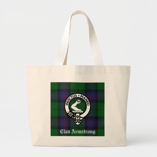 Armstrong Family Crest & Tartan Tote Bag ラージトートバッグ (正面)