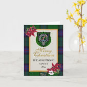 Armstrong Scottish Clan Tartan & Crest カード (黄色い花)