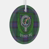 Armstrong Scottish Clan Tartan & Crest ガラスオーナメント (正面右)
