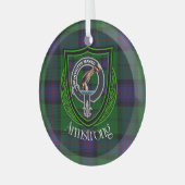 Armstrong Scottish Clan Tartan & Crest ガラスオーナメント (正面左)