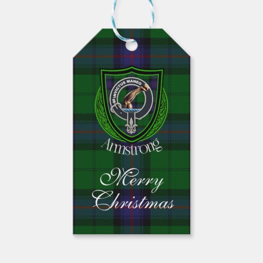 Armstrong Scottish Clan Tartan & Crest ギフトタグ (正面)