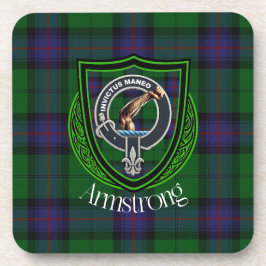 Armstrong Scottish Clan Tartan & Crest コースター