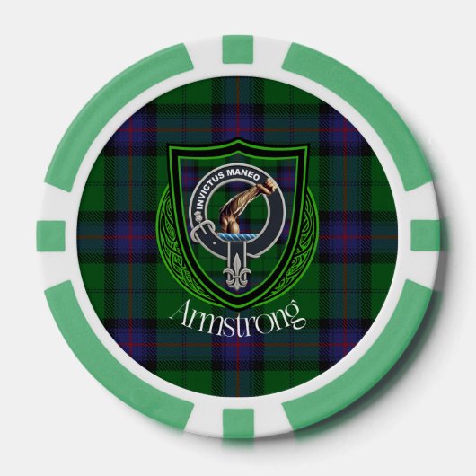 Armstrong Scottish Clan Tartan & Crest ポーカーチップ (正面)
