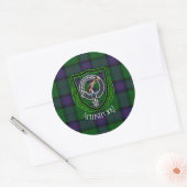 Armstrong Scottish Clan Tartan & Crest ラウンドシール (封筒)