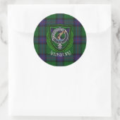 Armstrong Scottish Clan Tartan & Crest ラウンドシール (バッグ)