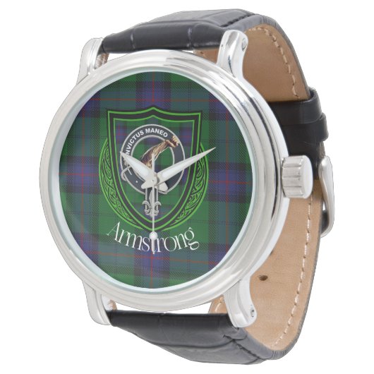 Armstrong Scottish Clan Tartan & Crest 腕時計 (アングル)