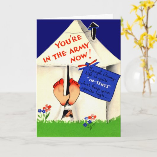 Army おもしろい Now Card カード (黄色い花)