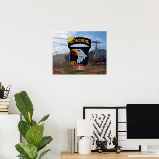 Army 101st ABN Div Screaming Eagles Patch ポスター (ホームオフィス)
