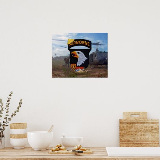 Army 101st ABN Div Screaming Eagles Patch ポスター (キッチン)