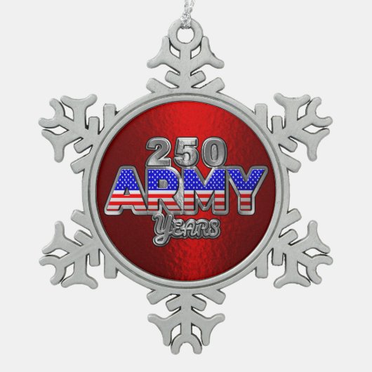 ARMY 250 YEARS スノーフレークピューターオーナメント (正面)