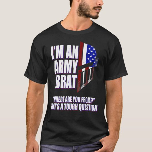 Army Brat おもしろい Where you from Premium T-Shirt Tシャツ (正面)