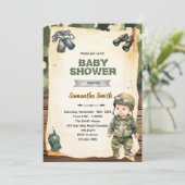 Army Camo Baby Shower Invitation 招待状 (スタンド正面)
