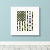 Army Dad Camo American Flag Vintage Shirt Design_1 キャンバスプリント (インサイチュ (ウッドフロア))