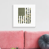 Army Dad Camo American Flag Vintage Shirt Design_1 キャンバスプリント (インサイチュ (リビング))