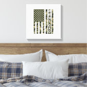 Army Dad Camo American Flag Vintage Shirt Design_1 キャンバスプリント (インサイチュ (寝室))