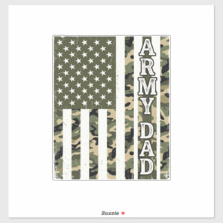 Army Dad Camo American Flag Vintage Shirt Design_1 シール