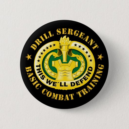 Army - Drill Sgt Badge - 統一された州軍 缶バッジ (正面)