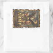 Army Emblem with Flag and Eagle 長方形シール (バッグ)