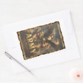 Army Emblem with Flag and Eagle 長方形シール (封筒)