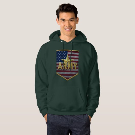Army Flag Shield Hoodie パーカ (正面フル)