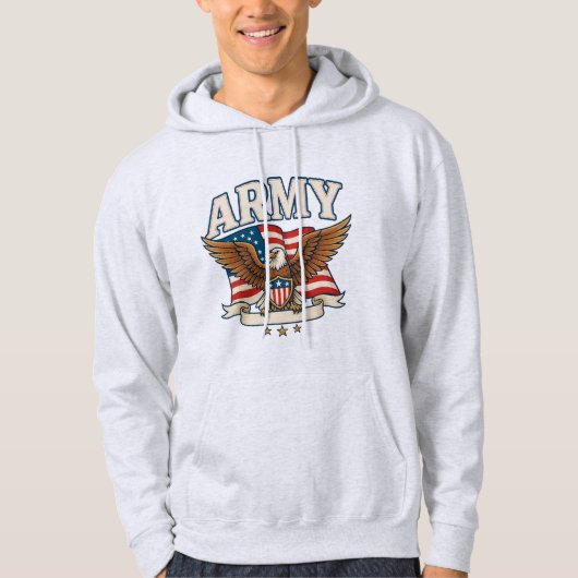 Army Flag Shield Hoodie パーカ (正面)