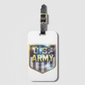 Army Flag Shield Luggage Tag ラゲッジタグ (正面縦)