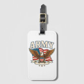 Army Flag Shield Luggage Tag ラゲッジタグ (正面縦)
