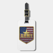 Army Flag Shield Luggage Tag ラゲッジタグ (正面縦)