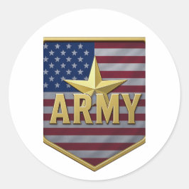 Army Flag Shield Sticker ラウンドシール
