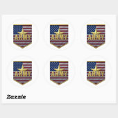 Army Flag Shield Sticker ラウンドシール (シート)