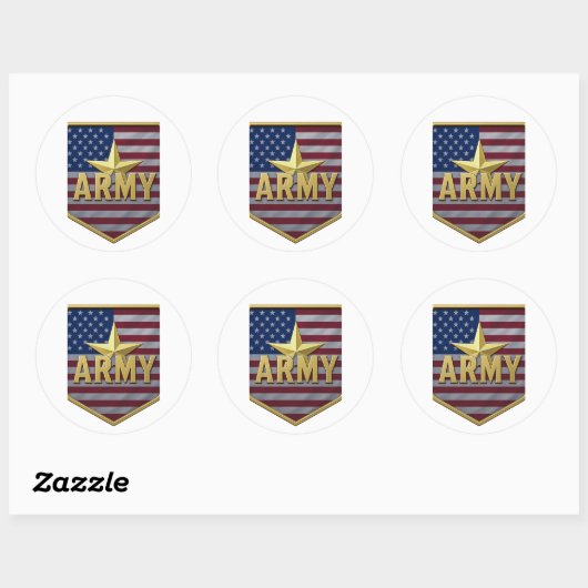 Army Flag Shield Sticker ラウンドシール (シート)