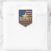 Army Flag Shield Sticker ラウンドシール (バッグ)