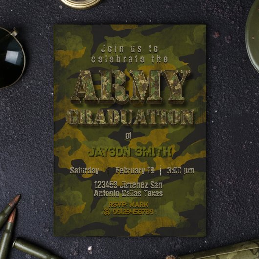 Army Graduation- Military - Soldier  招待状