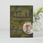 Army Graduation- Military - Soldier with Photo 招待状 (スタンド正面)
