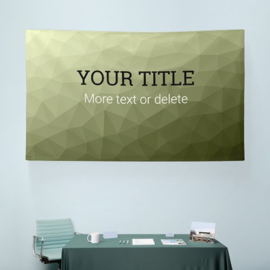 Army green geometric mesh Triangle custom text 横断幕 (トレードショー)