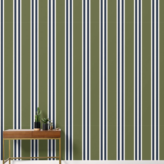 Army Green & Navy Double Rugby Stripe  壁紙 (廊下)