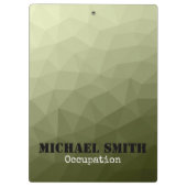 Army light green geometric mesh patternあなたの名前 クリップボード (裏面)