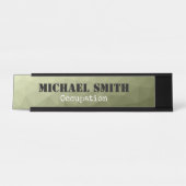 Army light green geometric mesh patternあなたの名前 デスクネームプレート (正面)